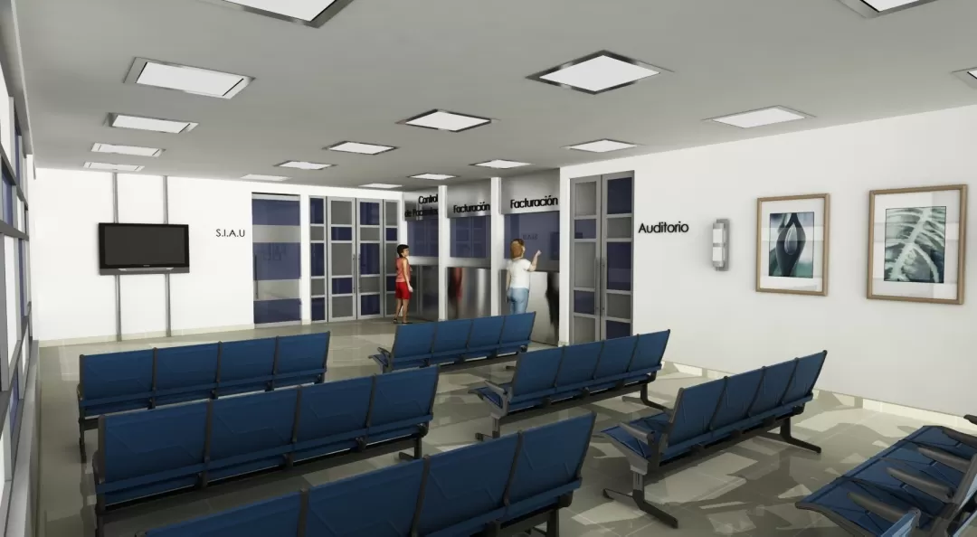Interior del nuevo puesto de Salud.